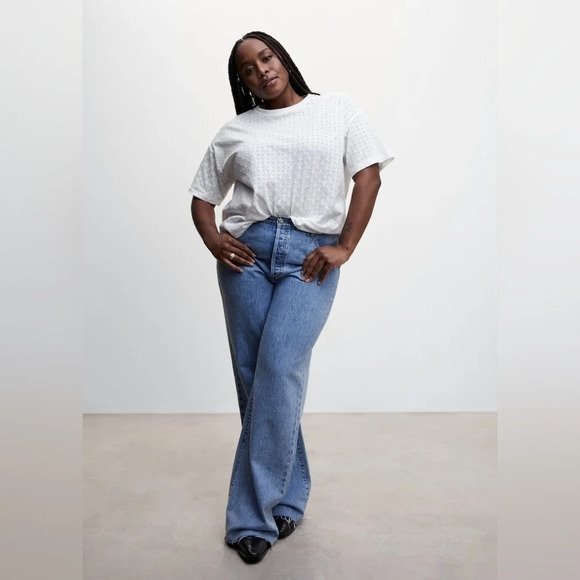 Mango [M] Openwork  cotton-blend T-shirt - Picture 5 of 9